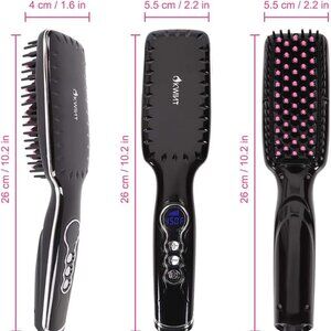 OKWINT Hair Straightener Brush with Double Negative Ions